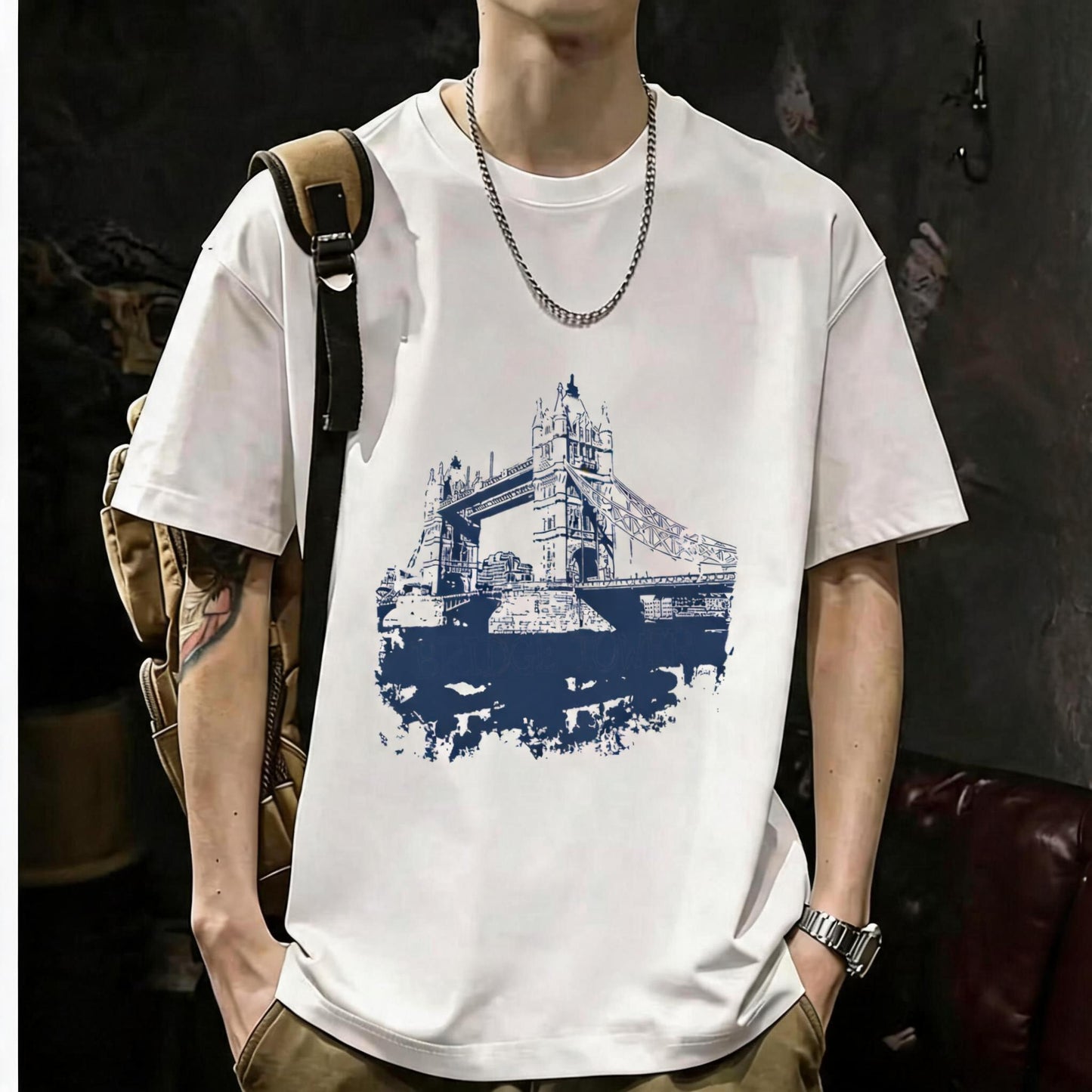 Unisex Casual Short Sleeve | 200GSM Heavyweight Cotton Printed Crew Neck Tee 048