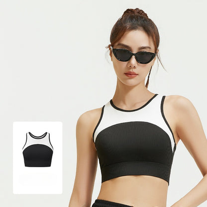 New Women's Yoga Tank Top with Built-in Pads - High Support Sports Bra, Breathable Workout Activewear for Running & Fitness