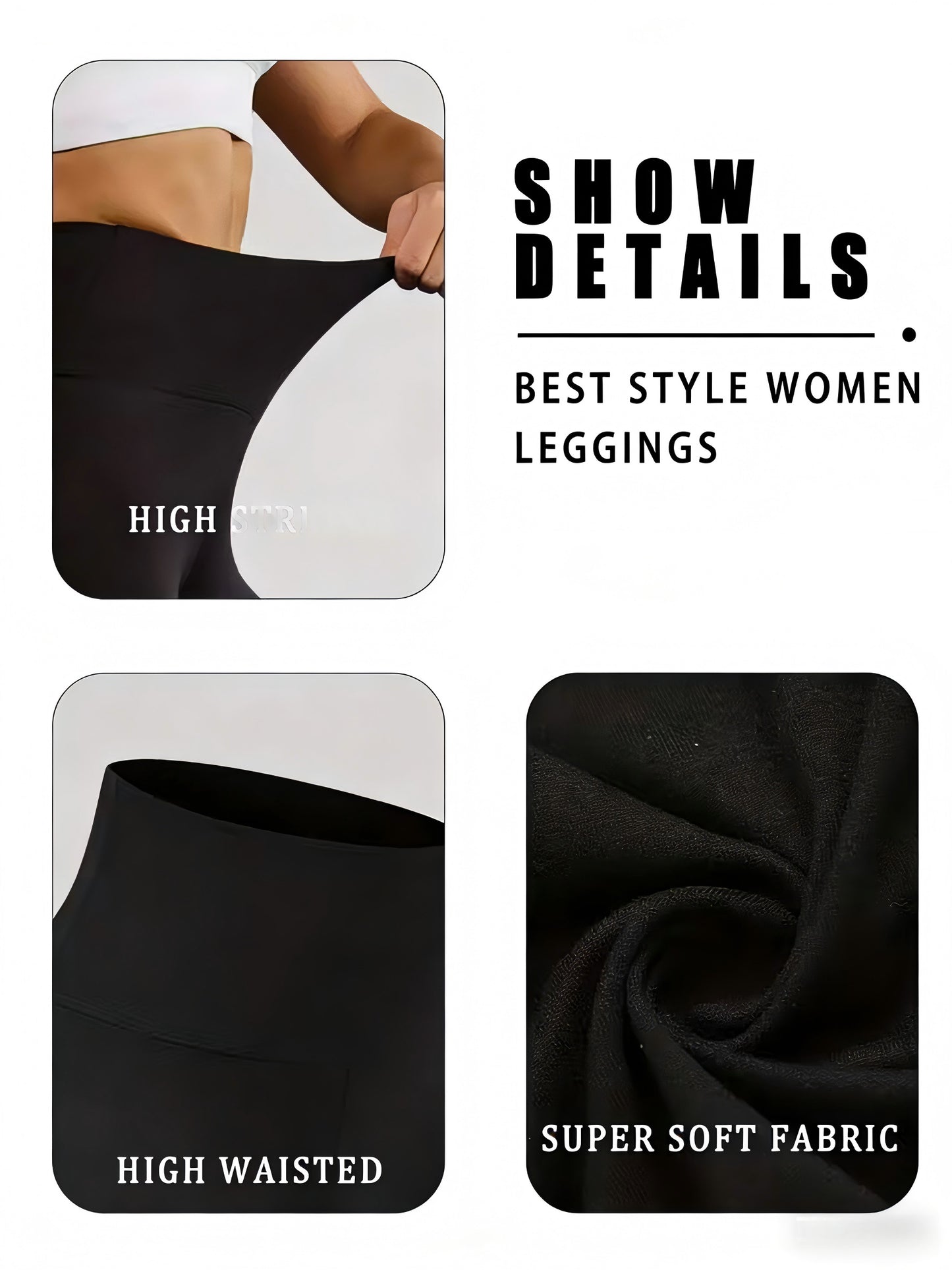 Women’s 6-Pack High Waist Athletic Leggings, Buttery Soft Opaque Fabric Fitness Workout Pants, Assorted Colors Multipack