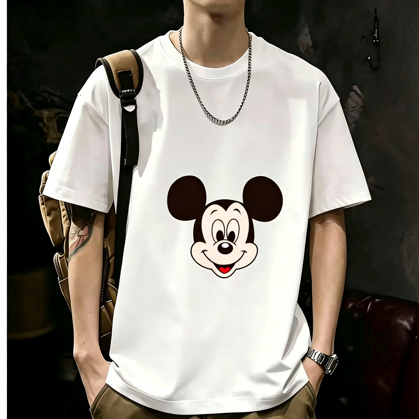 Unisex Casual Short Sleeve | 200GSM Heavyweight Cotton Printed Crew Neck Tee 070
