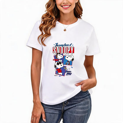 200GSM Women Premium Pure Cotton Graphic Print T Shirt Casual Crew Neck Short Sleeve Fashion Printed Ladies Daily Tops 098