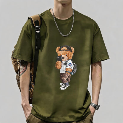 Unisex Casual Short Sleeve | 200GSM Heavyweight Cotton Printed Crew Neck Tee 069