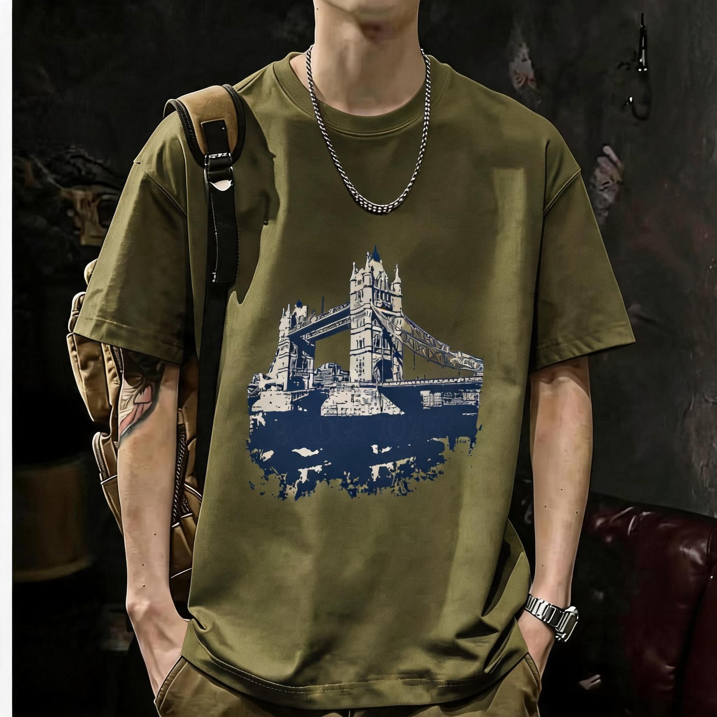 Unisex Casual Short Sleeve | 200GSM Heavyweight Cotton Printed Crew Neck Tee 048