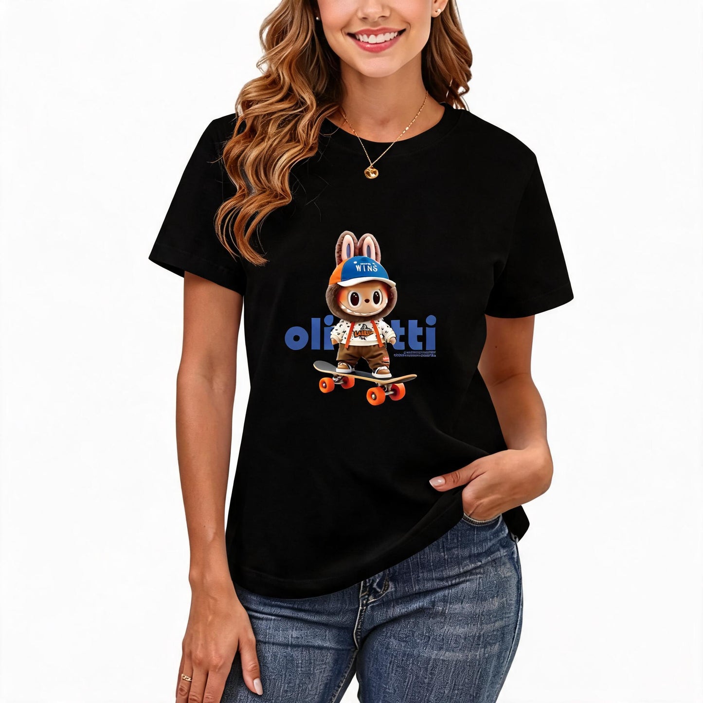200GSM Women Premium Pure Cotton Graphic Print T Shirt Casual Crew Neck Short Sleeve Fashion Printed Ladies Daily Tops 094