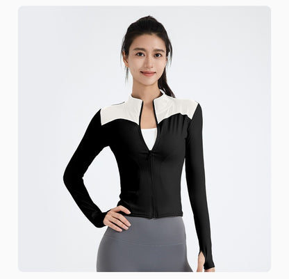 New Women's Long Sleeve Sports Top, Slim Fit Workout Jacket for Yoga, Running & Fitness