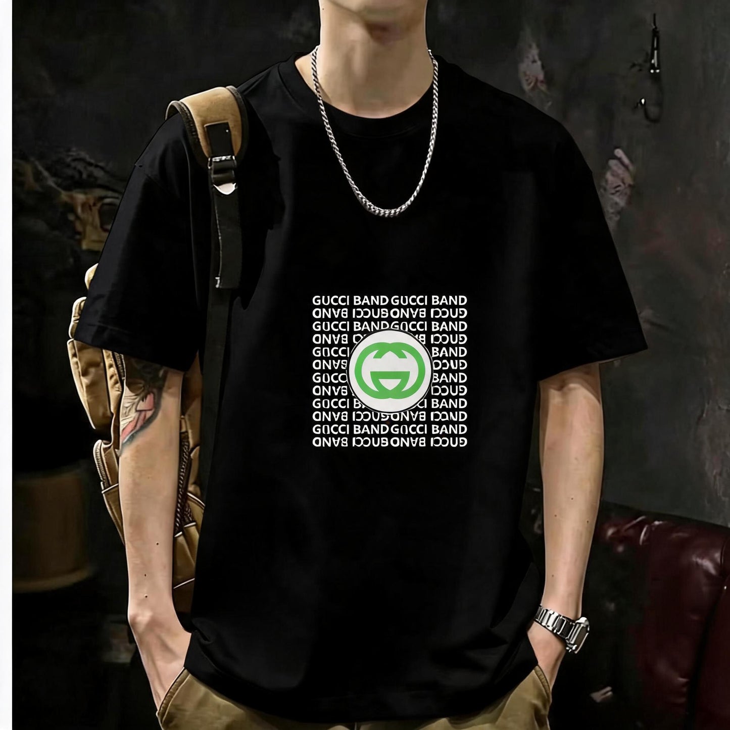 Unisex Casual Short Sleeve | 200GSM Heavyweight Cotton Printed Crew Neck Tee 066