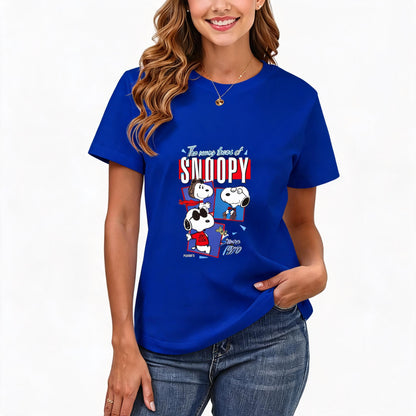 200GSM Women Premium Pure Cotton Graphic Print T Shirt Casual Crew Neck Short Sleeve Fashion Printed Ladies Daily Tops 098